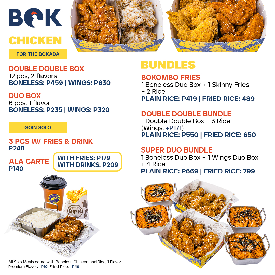 Bok Korean Fried Chicken Menu Prices Philippines November 2024 Updated