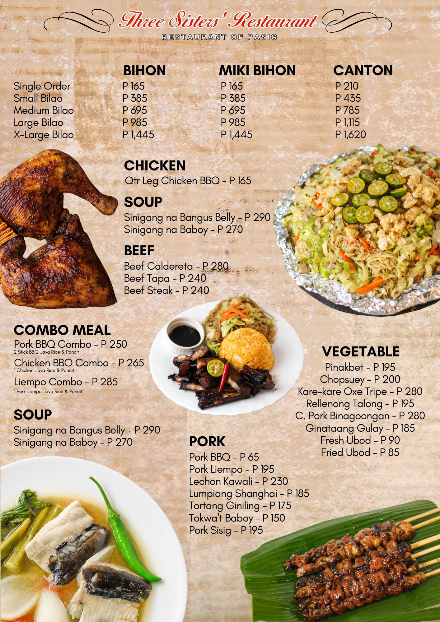 Three Sisters Menu Prices Philippines December 2024 Updated